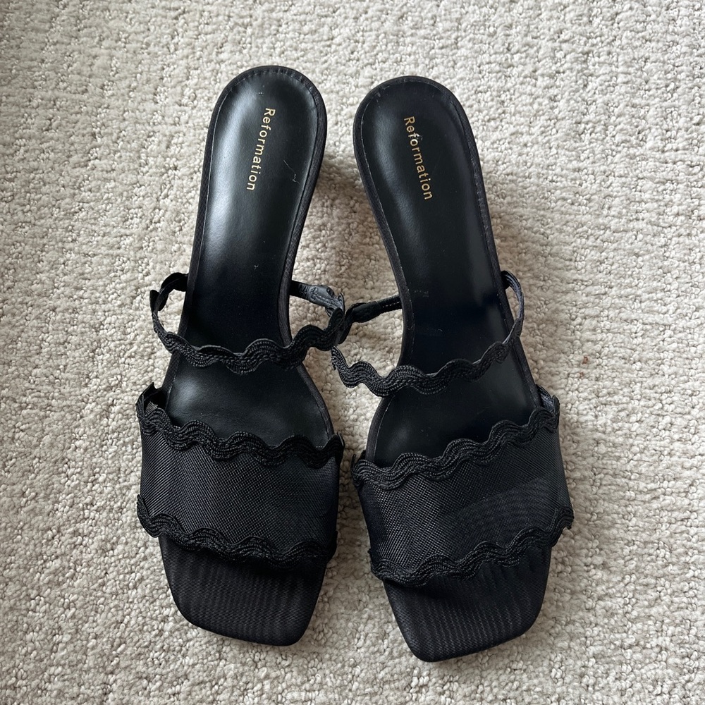 Reformation Black Kitten Heel